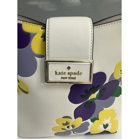 Kate Spade Shoulder Bag Reegan Pansy Toss Bucket Bag Purse Floral Handbag NWOT - Picture 2 of 10
